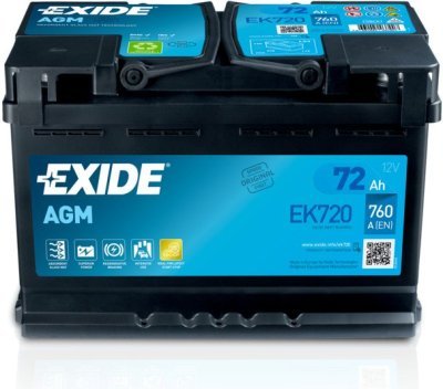 Autobaterie Exide Start-Stop AGM, 12V, 72Ah, 760A, EK720