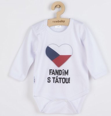 Body s potiskem New Baby Fandím s tátou bílé