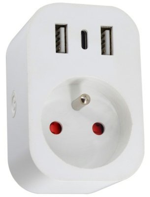 Immax NEO LITE Zásuvka Smart - vnitřní zásuvka s kolíkem, typ E, 2xUSB, 1xUSB C , WiFi
