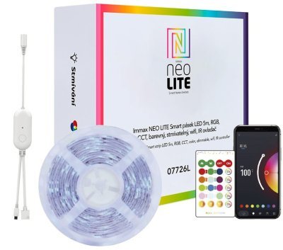 Immax NEO LITE Smart LED pásek 10m, RGB+CCT, barevný+stmívatelný, Wi-Fi