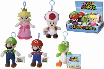 Plyšová klíčenka Super Mario, 12,5 cm, 5 druhů, DP12