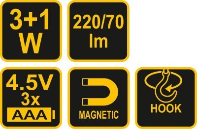 Vorel dílenská svítilna COB LED 3W 220lm TO-82733