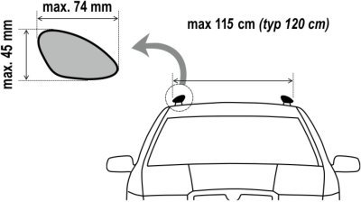 Příčný nosník Compass zamykací hliníkový 120cm ALU-TOP TÜV