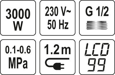 Baterie stojací s ohřevem vody a sprchou KATLA-3 3kW Fala TO-75923
