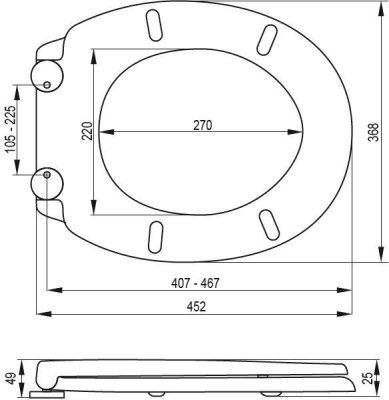 Záchodové prkénko SUPER SLIM-D Fala TO-75469