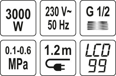 Baterie nástěnná s ohřevem vody KATLA-2 3kW Fala TO-75922