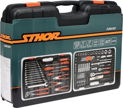 Sada nářadí gola 1/2", 1/4" Sthor122 kusů