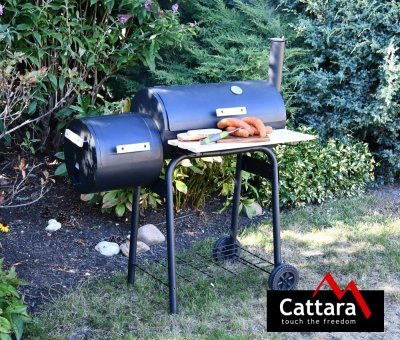 Gril na dřevěné uhlí Cattara SMOKIE s udírnou