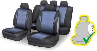 Potahy sedadel sada 9ks POLY modré AIRBAG Compass
