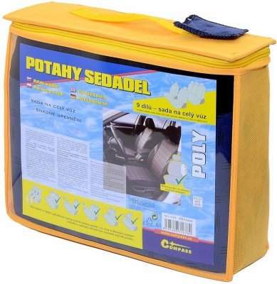 Potahy sedadel sada 9ks POLY modré AIRBAG Compass