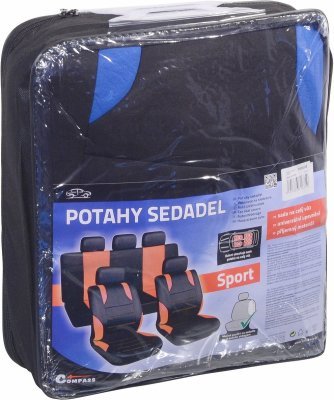Potahy sedadel sada 9ks SPORT modré AIRBAG Compass