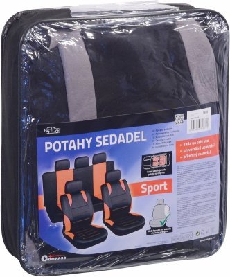 Potahy sedadel sada 9ks SPORT šedé AIRBAG Compass