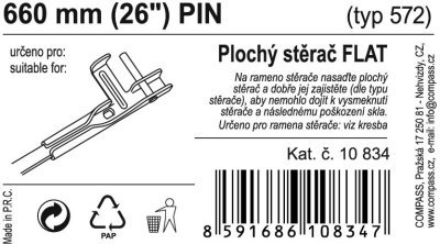 Stěrač FLAT BULK (PIN) 26"/660mm Compass