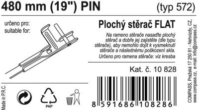 Stěrač FLAT BULK (PIN) 19"/480mm Compass