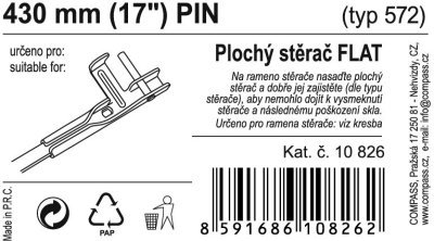Stěrač FLAT BULK (PIN) 17"/430mm Compass