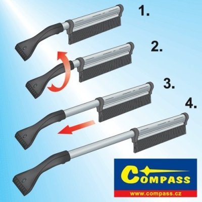 Škrabka s košťátkem ALU teleskopická 44 - 66cm Compass