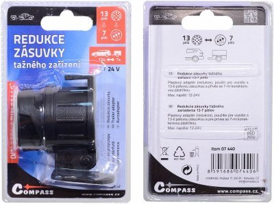 Compass redukce zásuvky tažného zařízení 13-7 pólů