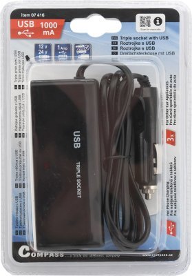 Compass roztrojka 12/24v + usb 1000ma