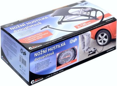 Compass hustilka nožní s manometrem dvoupístová tüv/gs 2x120mm