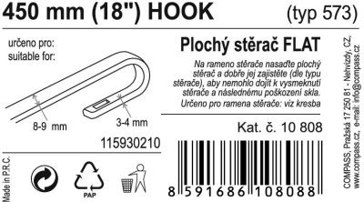 Stěrač FLAT BULK (HOOK) 18"/450mm Compass