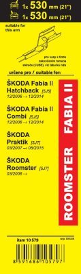 Stěrače FLAT SET (CUBE) 530+530mm FAB II Compass