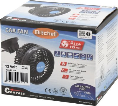 Compass ventilátor mitchell 12v na přísavku