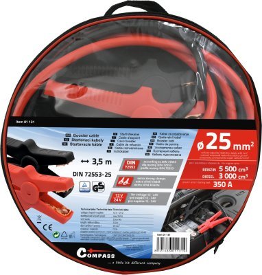 Compass startovací kabely 25 délka 3,5m tüv/gs din72553