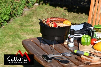 Gril na dřevěné uhlí Cattara BOSA přenosný s taškou