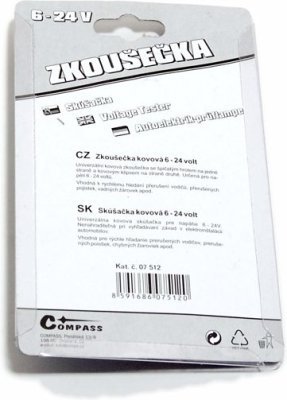 Compass zkoušečka 6-24v kovová
