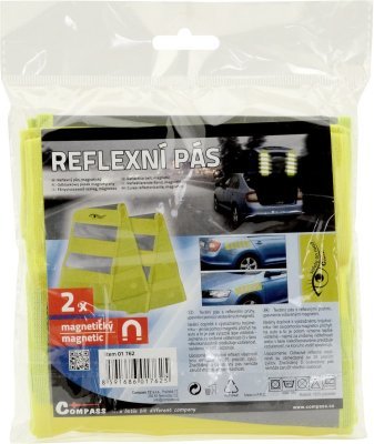 Compass reflexní pás s magnety žlutý 2ks