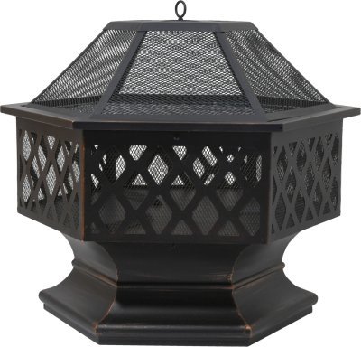 Ohniště HEXAGON copper patina s poklopem Cattara 13008