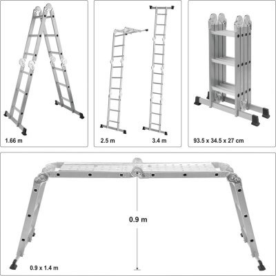 Žebřík MULTIFUNKČNÍ 4x3 PREMIUM 3,4m