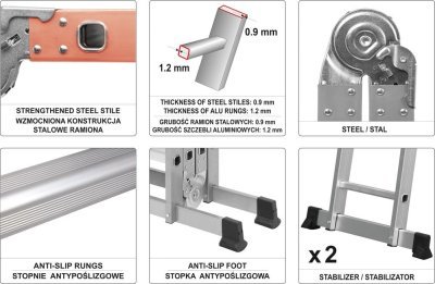 Žebřík MULTIFUNKČNÍ 4x3 PREMIUM 3,4m