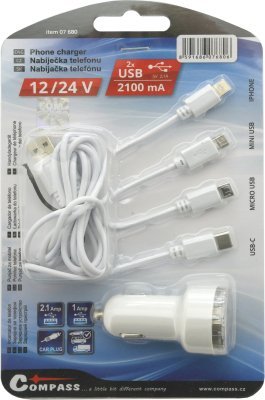 Compass nabíječka telefonu 12V 2,1A