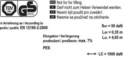 Compass popruh s ráčnou a háky 2t 5m tüv/gs