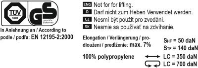 Compass popruh s ráčnou a háky 1ks 350daN 25mm x 5m tüv/gs
