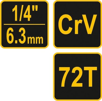 Vorel ráčna 1/4" 155 mm vyhnutá poplastovaná TO-53575
