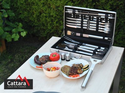 Grilovací nářadí sada 30ks ALU kufřík Cattara 13104