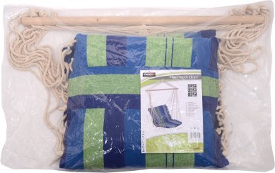 Houpací síť k sezení 95x50cm modro-zelená Cattara 13560