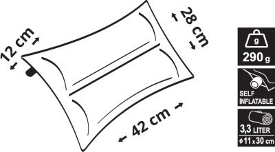Polštář samonafukovací Cattara TWIN 42x28x12cm modrý
