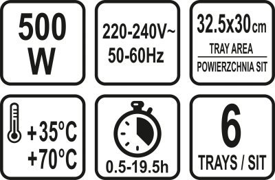 Sušička potravin 6 pater 420-500W Lund TO-68272