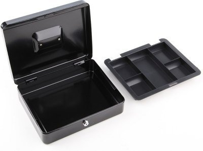 Pokladňa prenosná 300x240x90mm čierna, 2 kľúče Vorel TO-78630