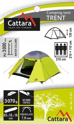Stan TRENT dvouplášťový pro 3 osoby 210+110x210cm PU3000mm Cattara 13357