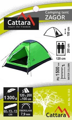 Stan ZAGOR pro 2 osoby 200x120x100cm PU1500mm Cattara 13353