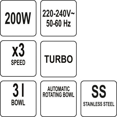 Kombinovaný mixér s nerezovou nádobou 250W Lund TO-67790