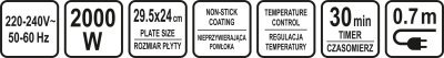 Kontaktní gril 2000W 3v1 nerez Lund TO-67457