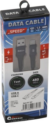 Compass datový a nabíjecí kabel SPEED USB-A / USB-C 480 Mb/s 1,5m