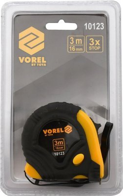 Vorel metr svinovací 3 m x 16 mm žluto - černý TO-10123