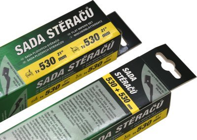 Stěrače FLAT SET 530+530mm GREEN FAB II Compass