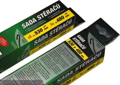 Stěrače FLAT SET 530+480mm GREEN OCT I/FAB I Compass